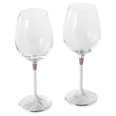 Luxury Customizable Wine Glass, Sterling Silver, Handcrafted in Italy, Gift