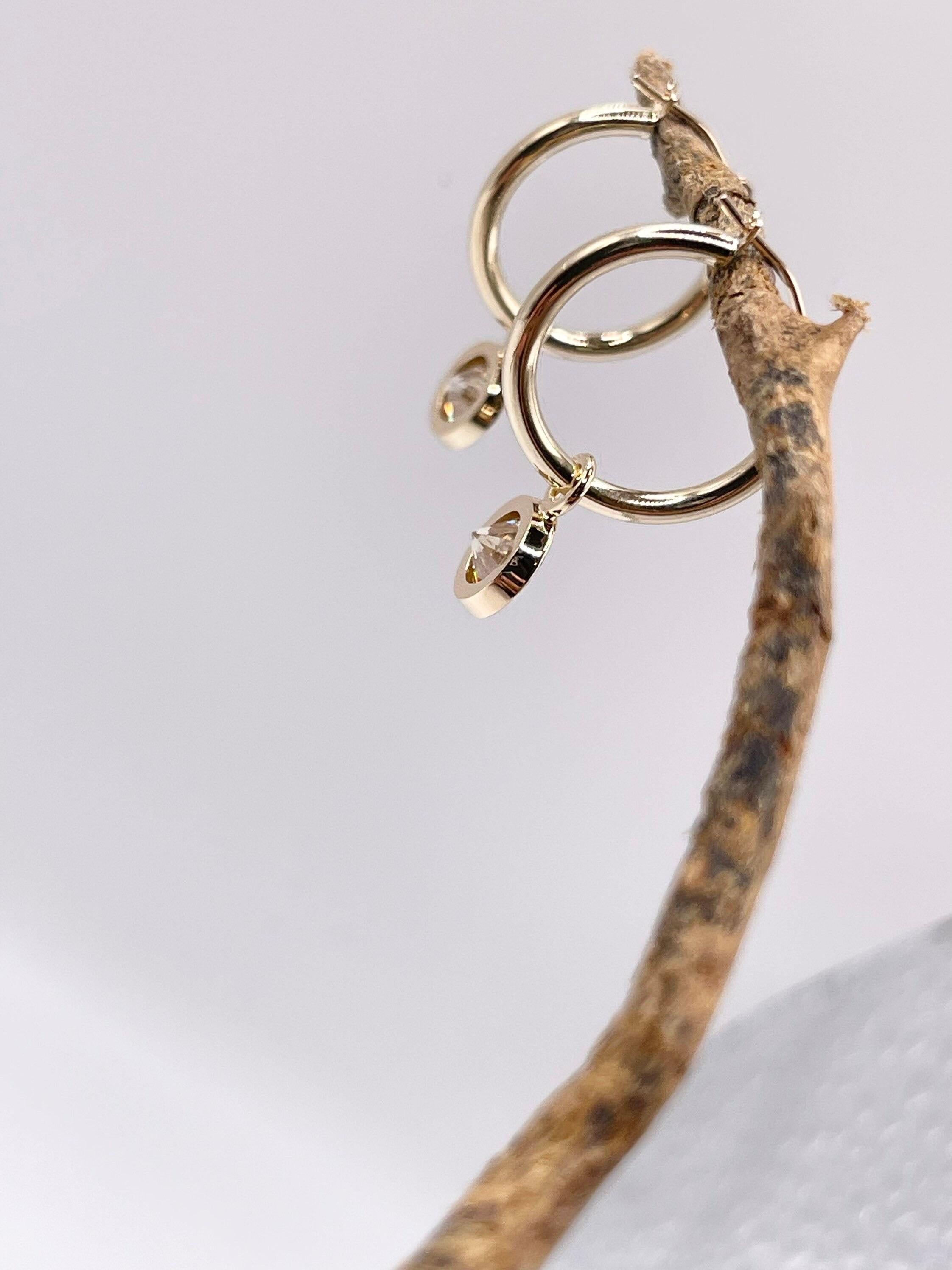 Orecchini pendenti di lusso in oro giallo 14KT su ordinazione in vendita 2