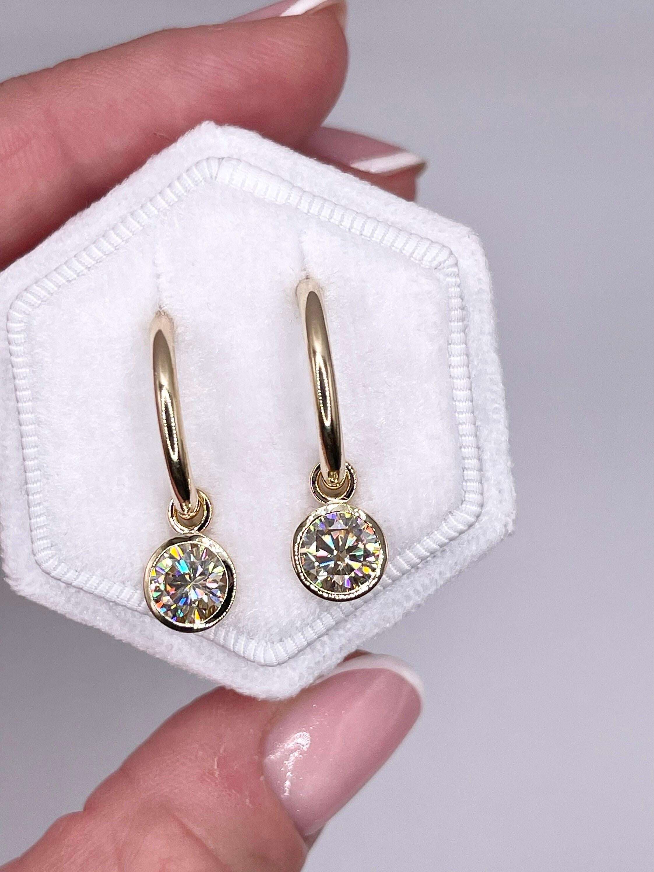 Orecchini pendenti di lusso in oro giallo 14KT su ordinazione in vendita 3