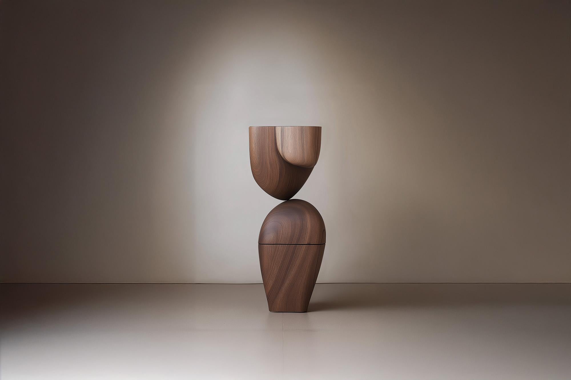 Mid-Century moderno Scultura decorativa di lusso Lull No81 - Totem di legno artigianale di NONO per interni in vendita