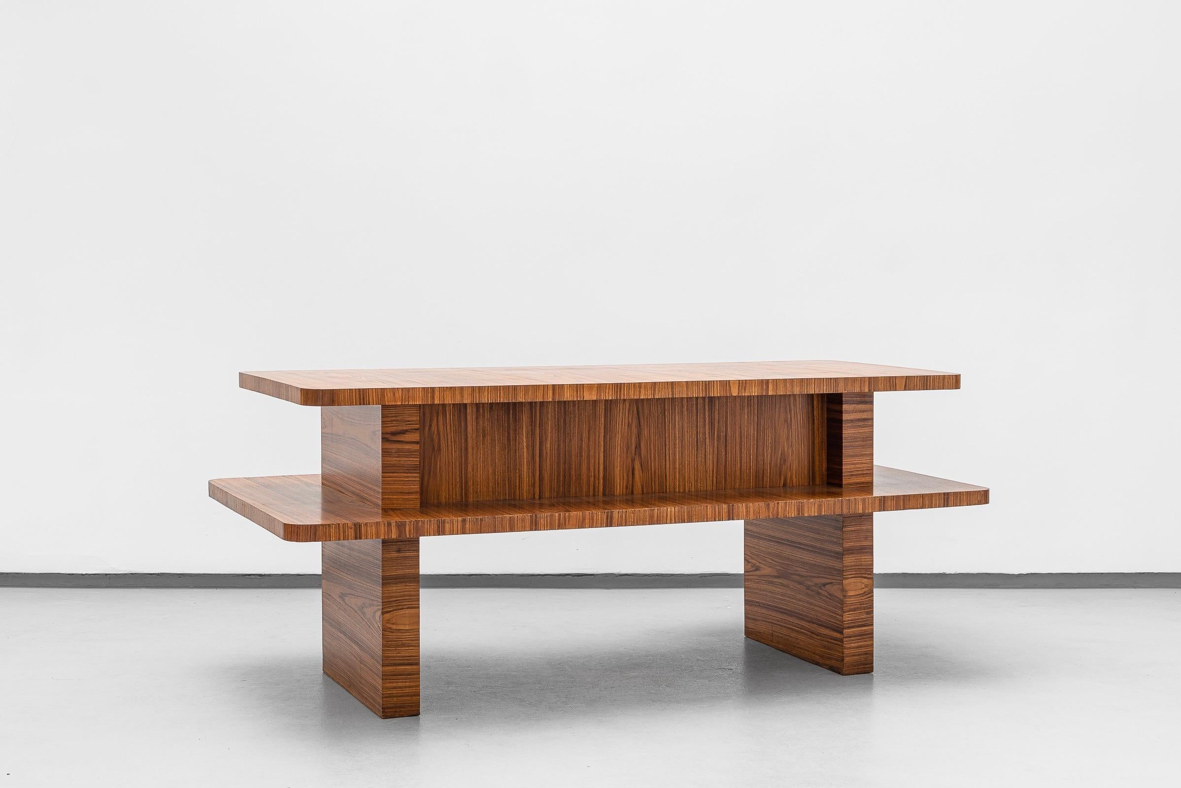 French Luxury Desk in Zebra Wood by Rene Gabriel, 1946 For Sale