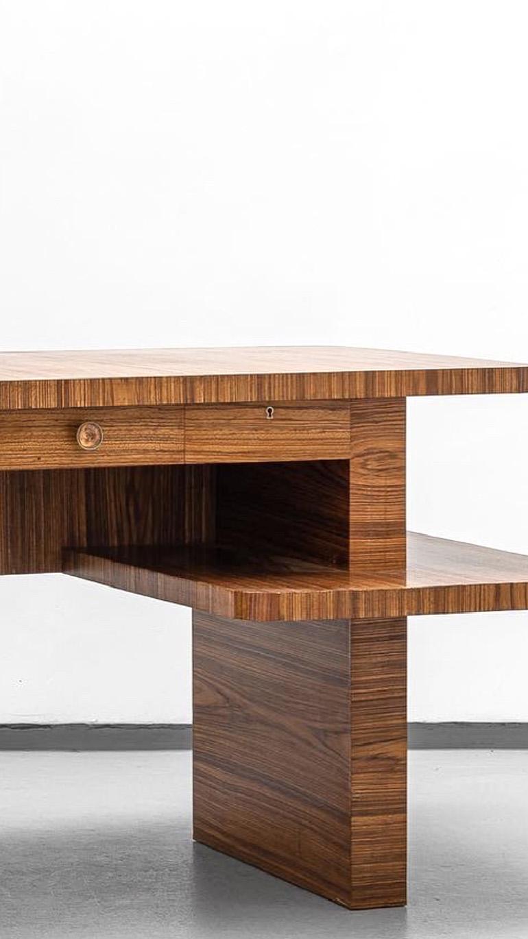 Luxury Desk in Zebra Wood by Rene Gabriel, 1946 For Sale 3