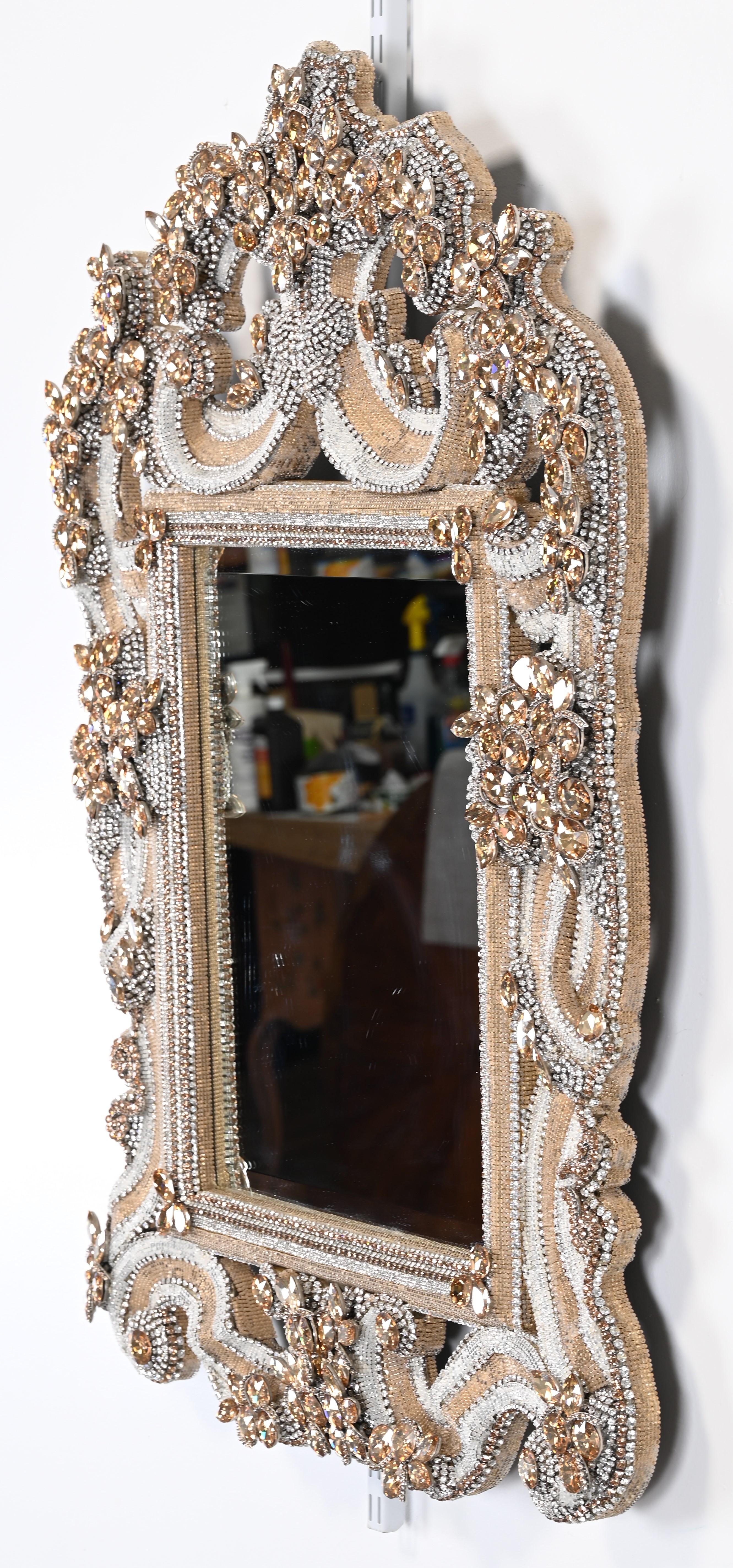 Hollywood Regency Luxury Diamond Mirror by BB Simon, 2018