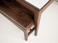 Luxury Dining Set with Porcelain Table – Clean Modern Design with walnut benches