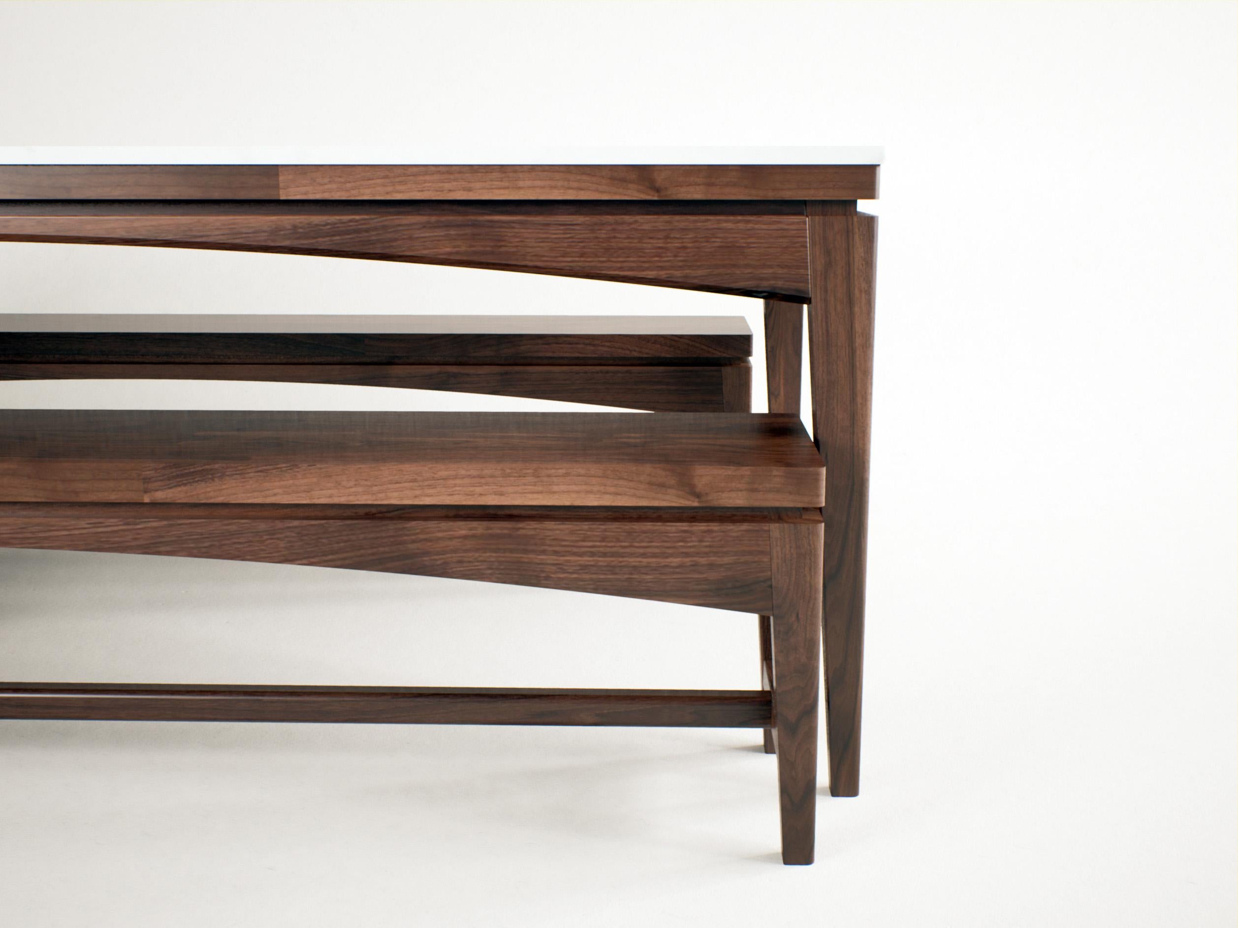 Ensemble de salle à manger de luxe avec table en porcelaine - Design Modernity avec bancs en noyer Neuf - En vente à CAMBRE, ES
