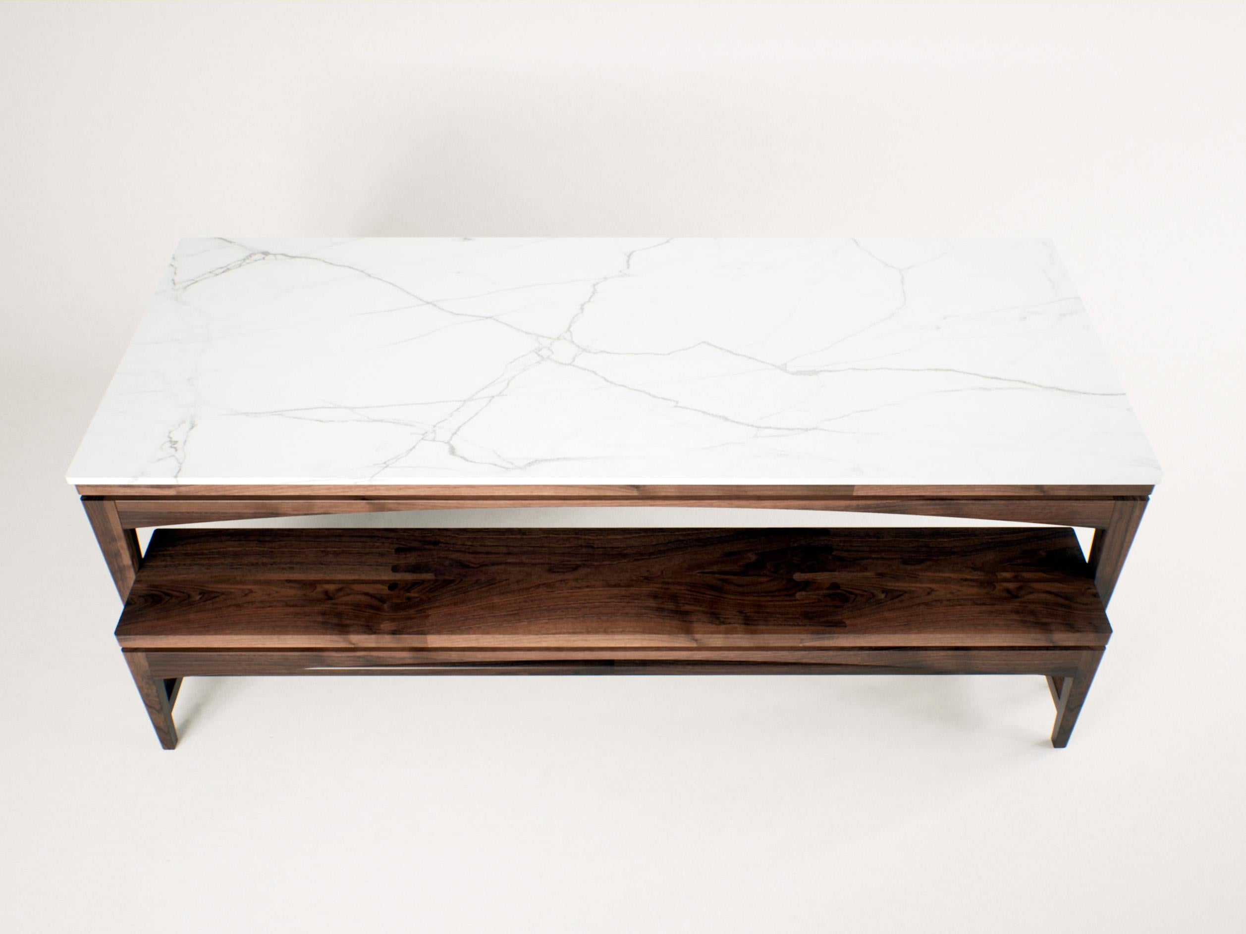 Ensemble de salle à manger de luxe avec table en porcelaine - Design Modernity avec bancs en noyer en vente 1