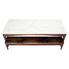 Luxuriöse Esszimmergarnitur mit Porzellantisch - Clean Modern Design mit Nussbaumbänken