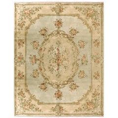 Luxury European Hand-Knotted Belvoir Celadon/Bisque 10x14 Rug