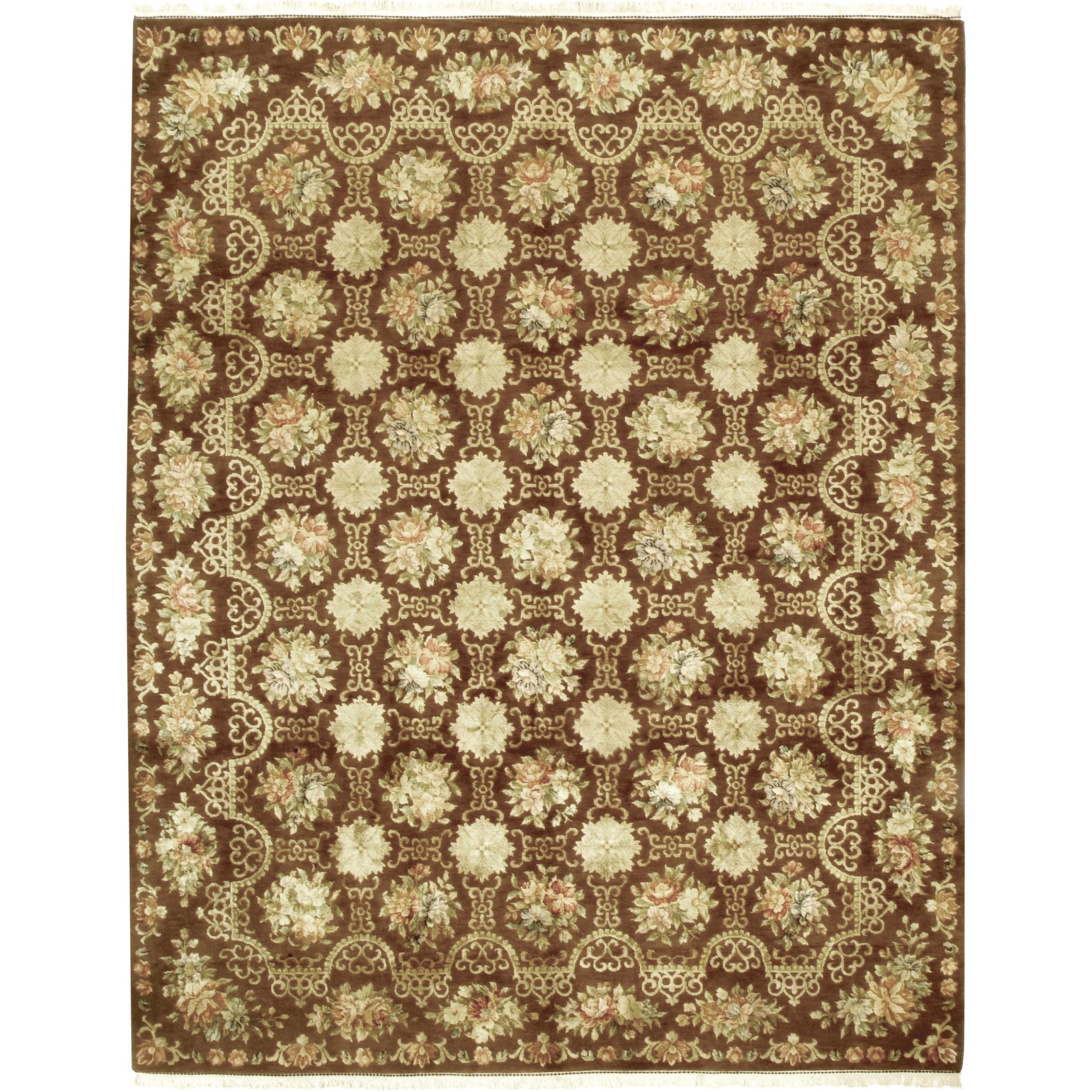 Luxury European Hand-Knotted Cambridge Brown 10x14 Rug In New Condition For Sale In Secaucus, NJ