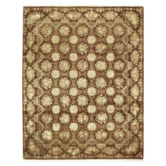 Luxury European Hand-Knotted Cambridge Brown 10x14 Rug