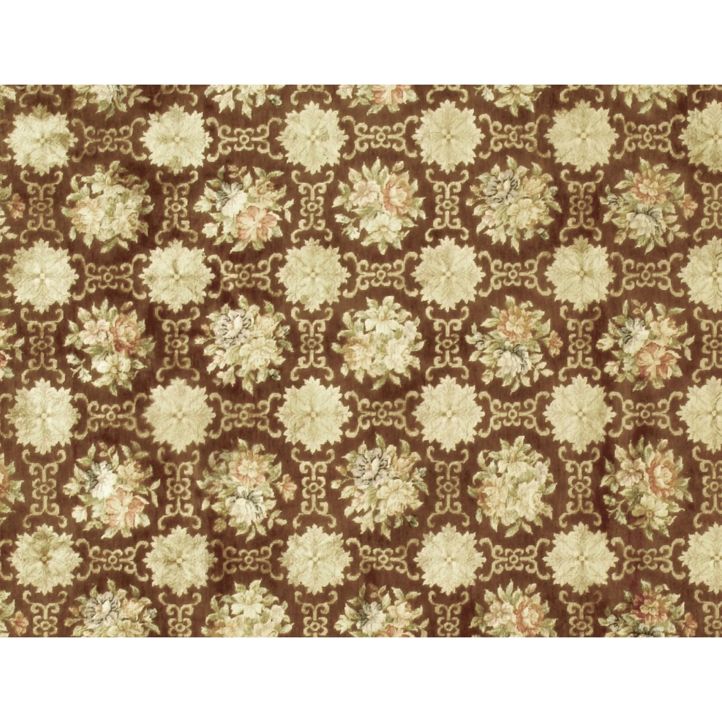 Aubusson Tapis européen de luxe noué à la main Cambridge Brown 12x15 en vente