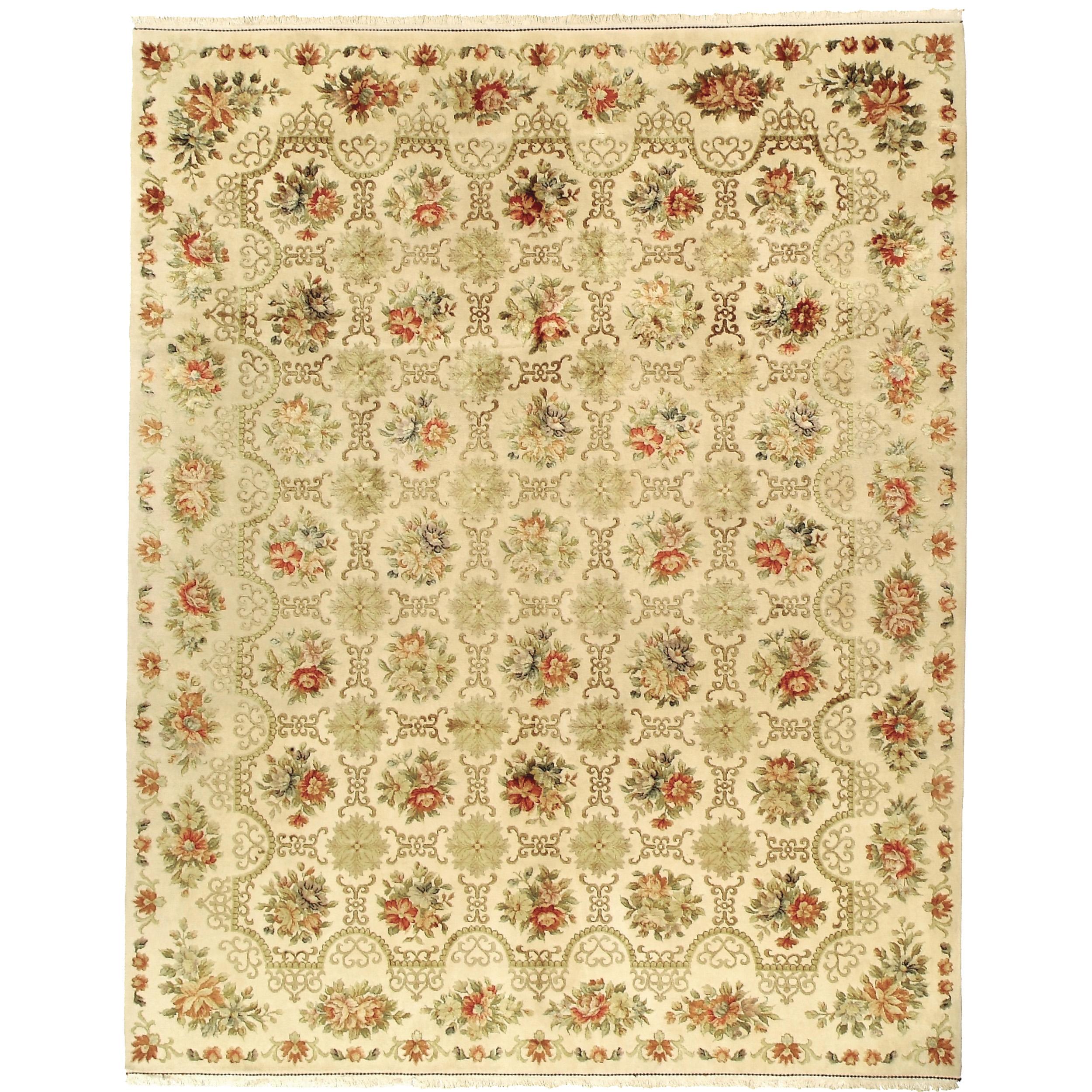 Luxury European Hand-Knotted Cambridge Ivory 12x15 Rug In New Condition For Sale In Secaucus, NJ