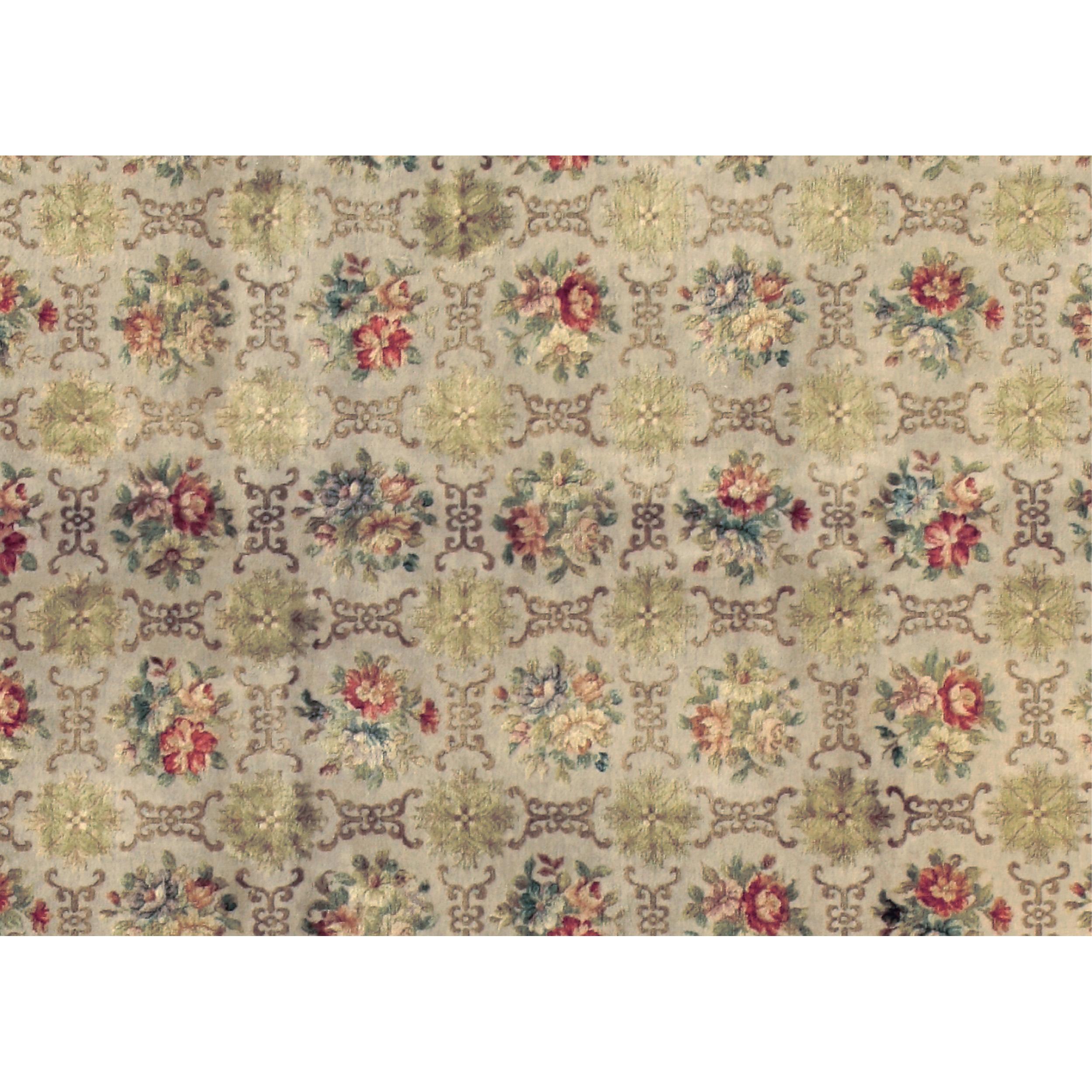 Aubusson Luxury European Hand-Knotted Cambridge Oyster 10x14 Rug For Sale