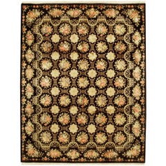 Luxury European Hand-Knotted Cambridge Black 12x18 Rug