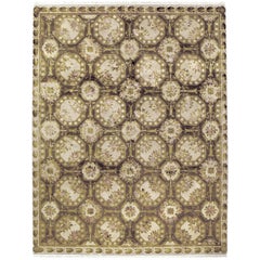 Luxury European Hand-Knotted Fairfax Nutmeg & Cream 10x14 Rug