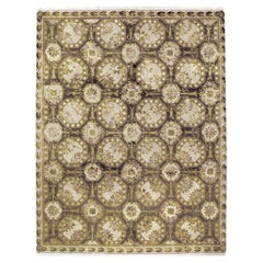 Luxury European Hand-Knotted Fairfax Nutmeg & Cream 12x15 Rug