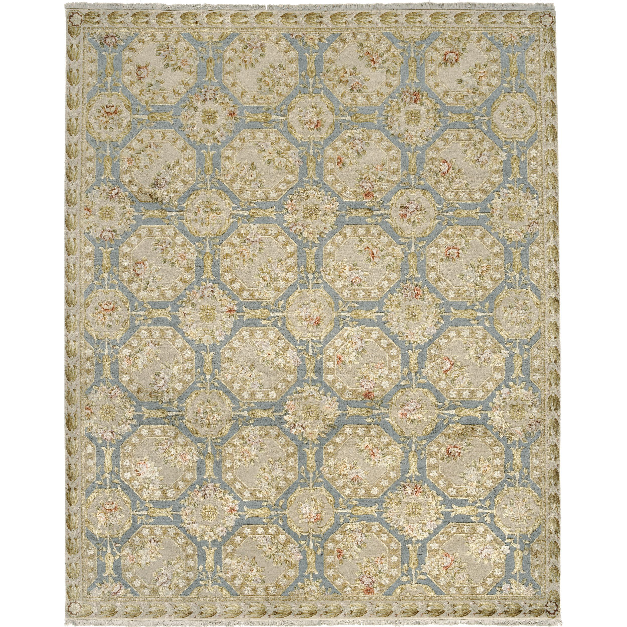 Luxury European Hand-Knotted Fairfax Sterling & Cream 12x15 Rug In New Condition For Sale In Secaucus, NJ