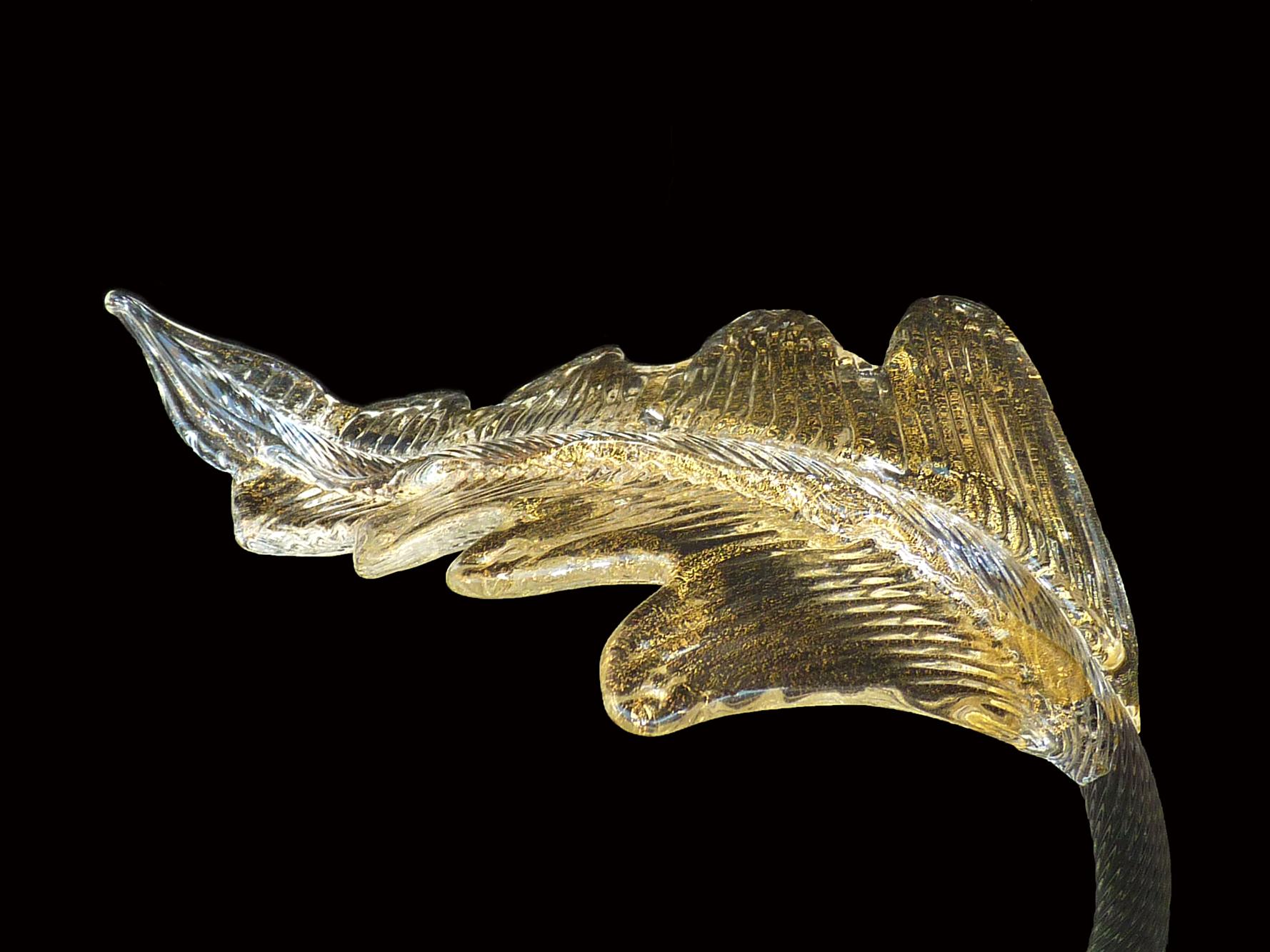 Luxury Fabiano Zanchi Italian Venetian Murano Gold Dusted Amber Glass Chandelier For Sale 6