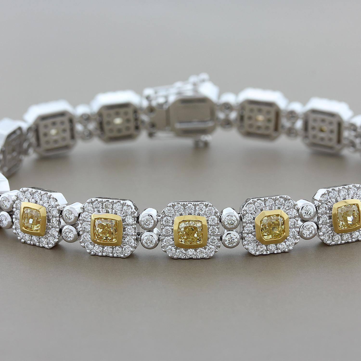 Women's Luxury Fancy Yellow Diamond Gold Bracelet