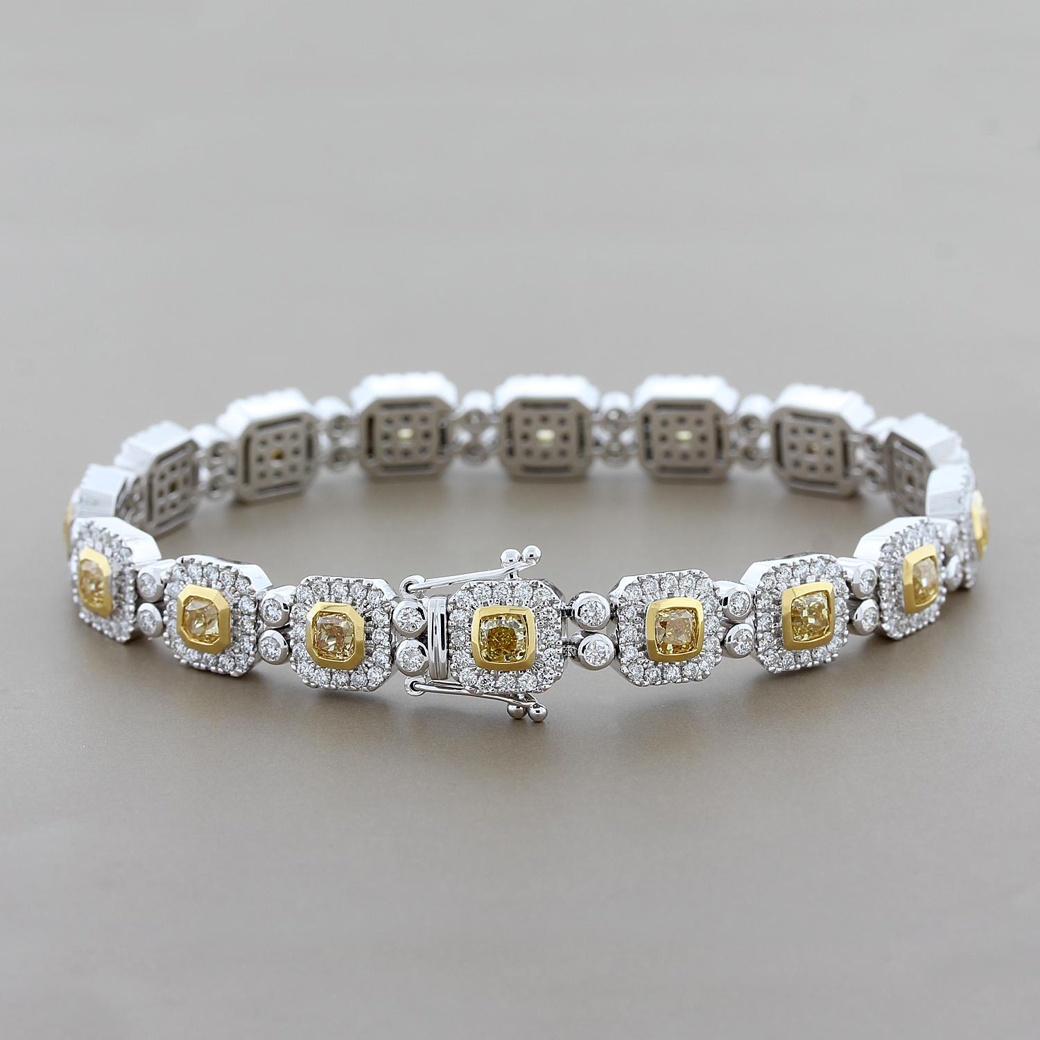 Luxury Fancy Yellow Diamond Gold Bracelet 1