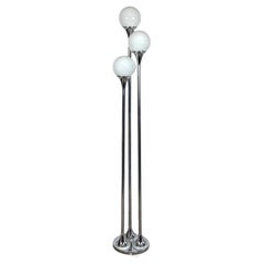 Luxury Floor Lamp in Chrome Metal and Glass by OMA Padova, Italy, 1970s