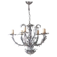 Luxury Floral Art Nouveau Silver Wire Chandelier