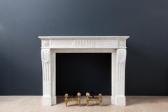 Luxury French Louis XVI Carrara Marble Antique Fireplace Surround