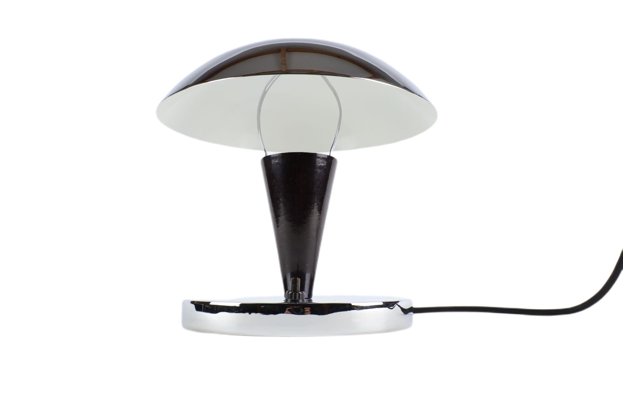 Czech Luxury Functionalist Table Chrome Lamp 
