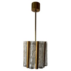 Lujosa araña de cristal y latón de Kaiser Leuchten, años 50, Alemania