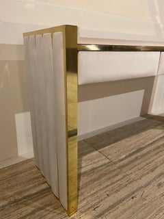 Luxury Gold Brass Dressing Table with Drawer, Signature