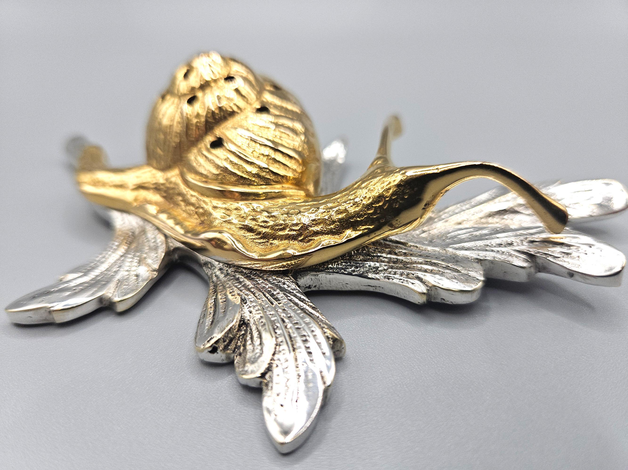 Set de baguettes à cocktail de luxe en or et argent plaqué Art Deco Snail, France, c. 1930 en vente 5
