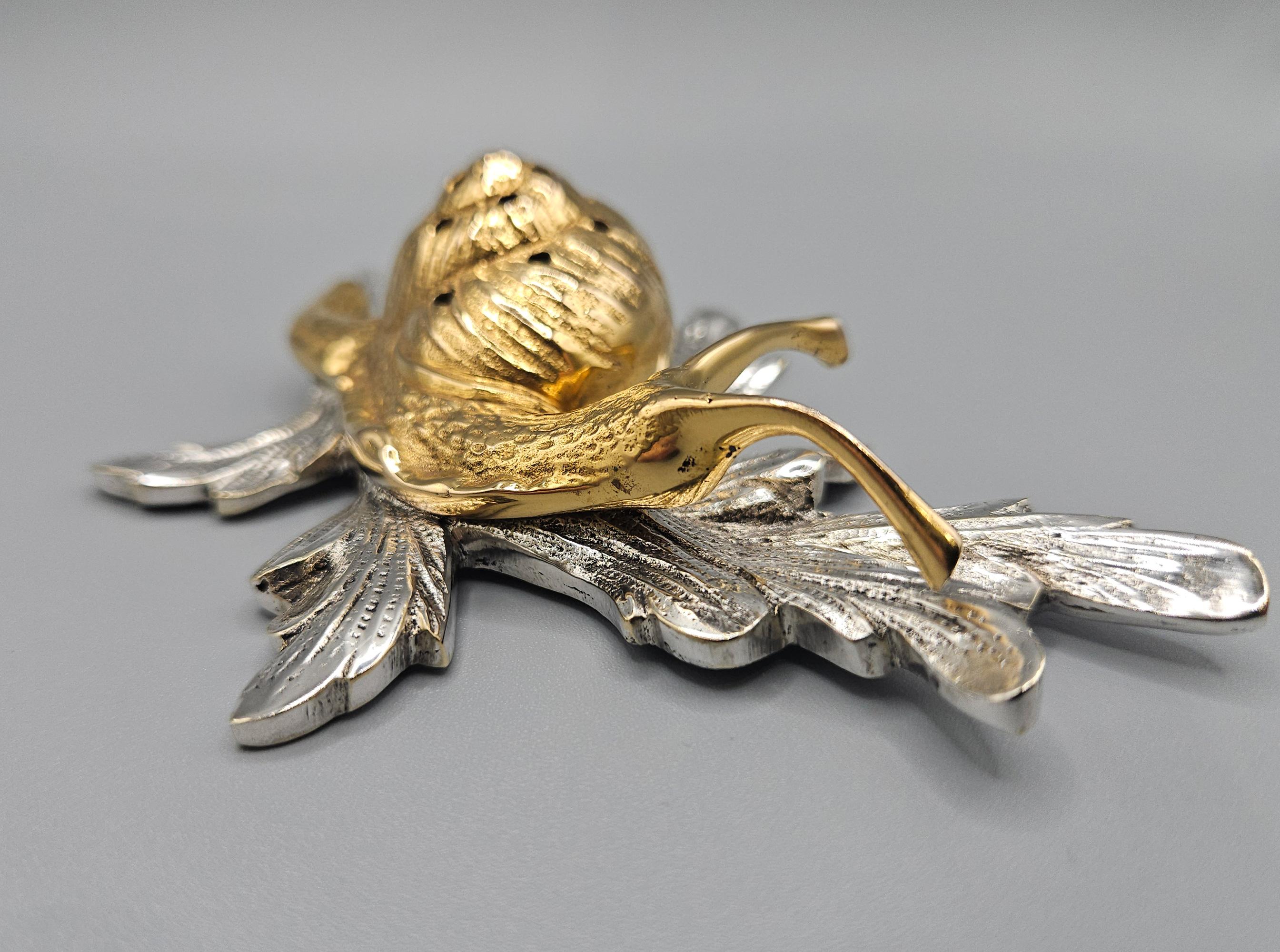 Set de baguettes à cocktail de luxe en or et argent plaqué Art Deco Snail, France, c. 1930 en vente 12