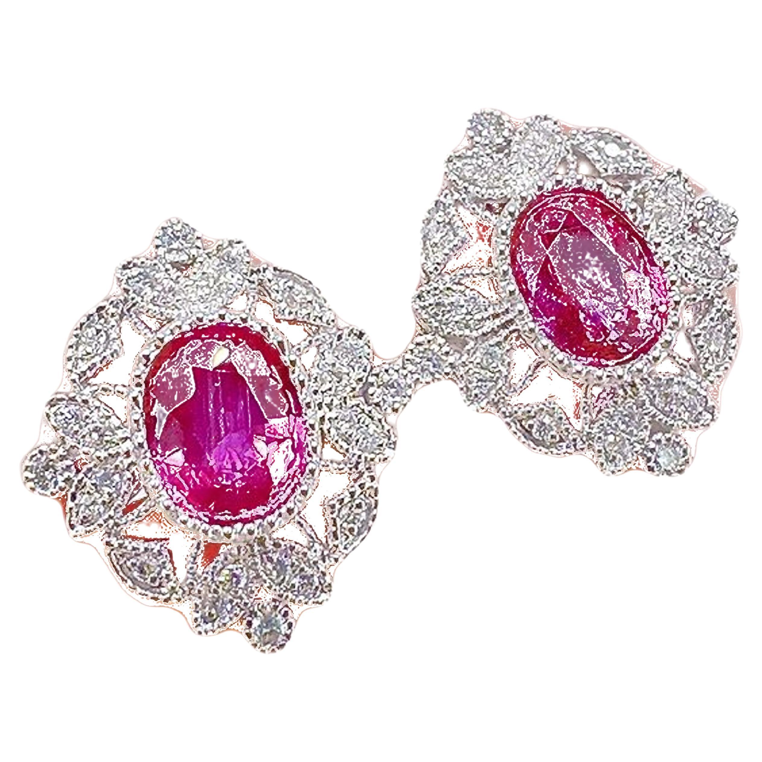 Orecchini di lusso con diamanti Padparadscha non riscaldati certificati GRC in vendita