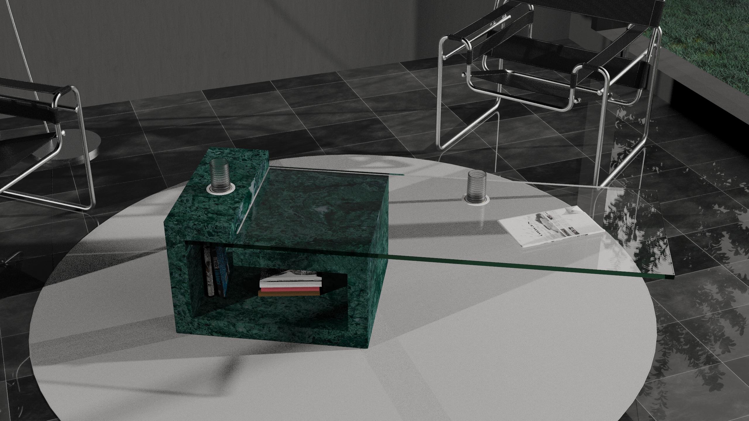 Luxury Green Marble Coffee Table Dove by Joaquín Moll Custom Modern Design Spain im Angebot 2