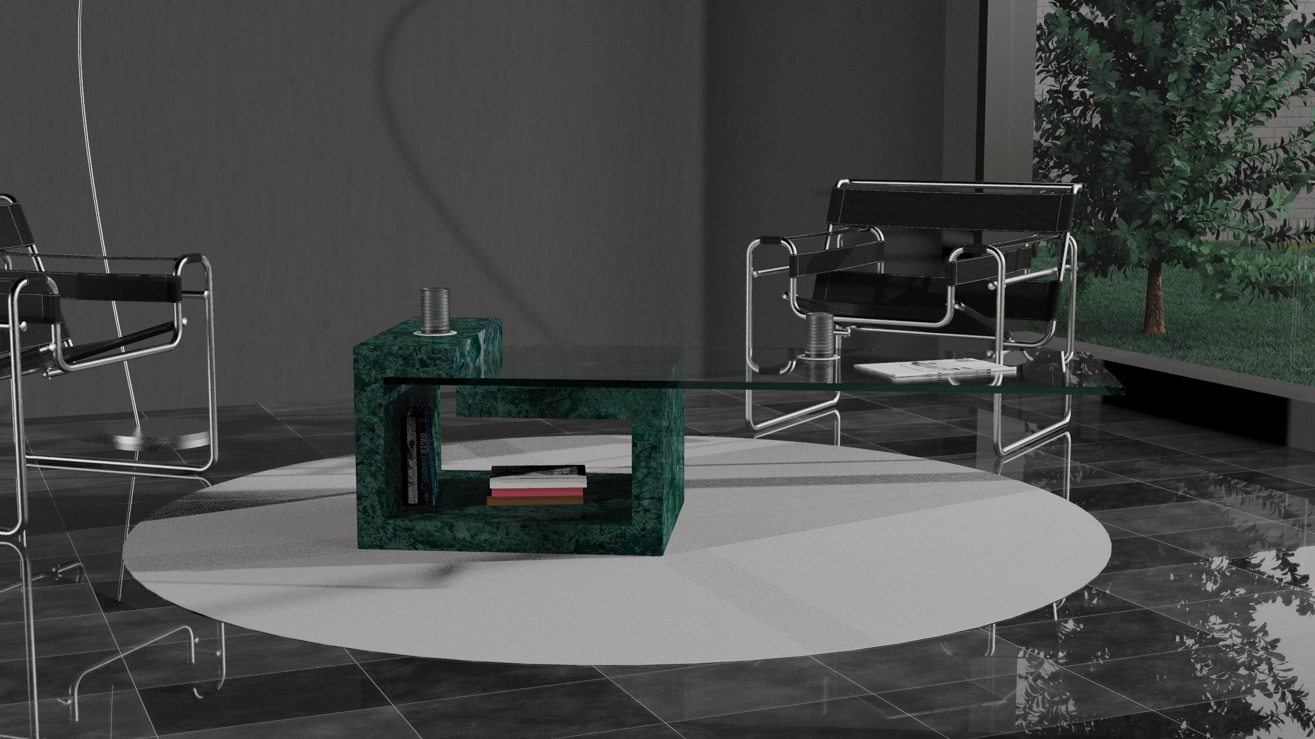 Luxury Green Marble Coffee Table Dove by Joaquín Moll Custom Modern Design Spain im Angebot 3