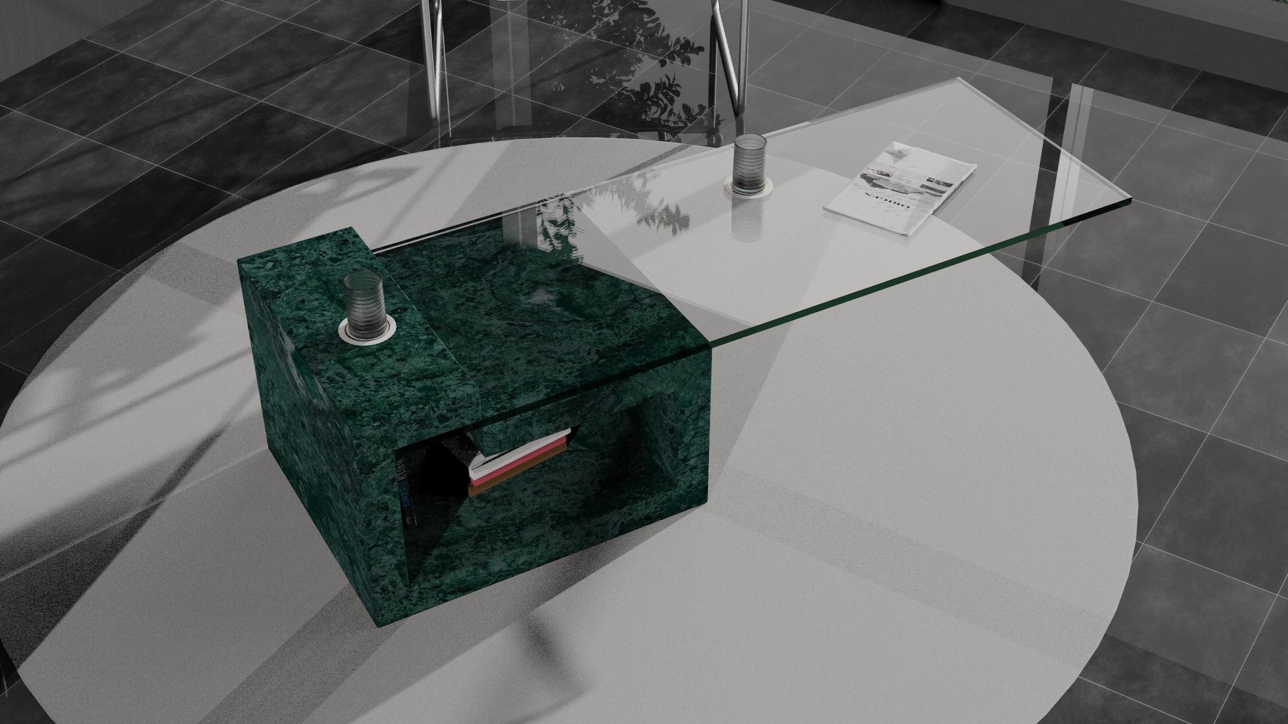 Luxury Green Marble Coffee Table Dove by Joaquín Moll Custom Modern Design Spain im Angebot 4