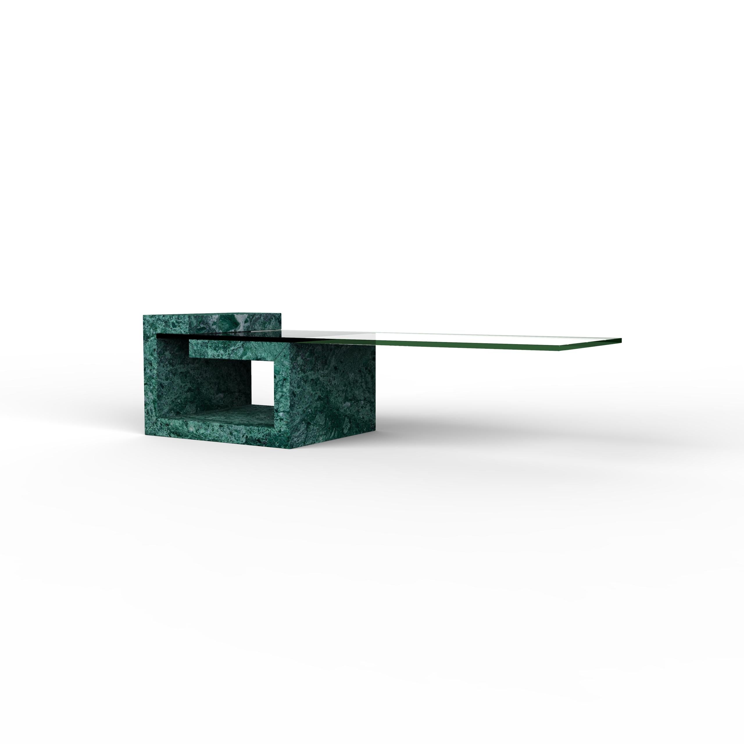Luxury Green Marble Coffee Table Dove by Joaquín Moll Custom Modern Design Spain (Spanisch) im Angebot