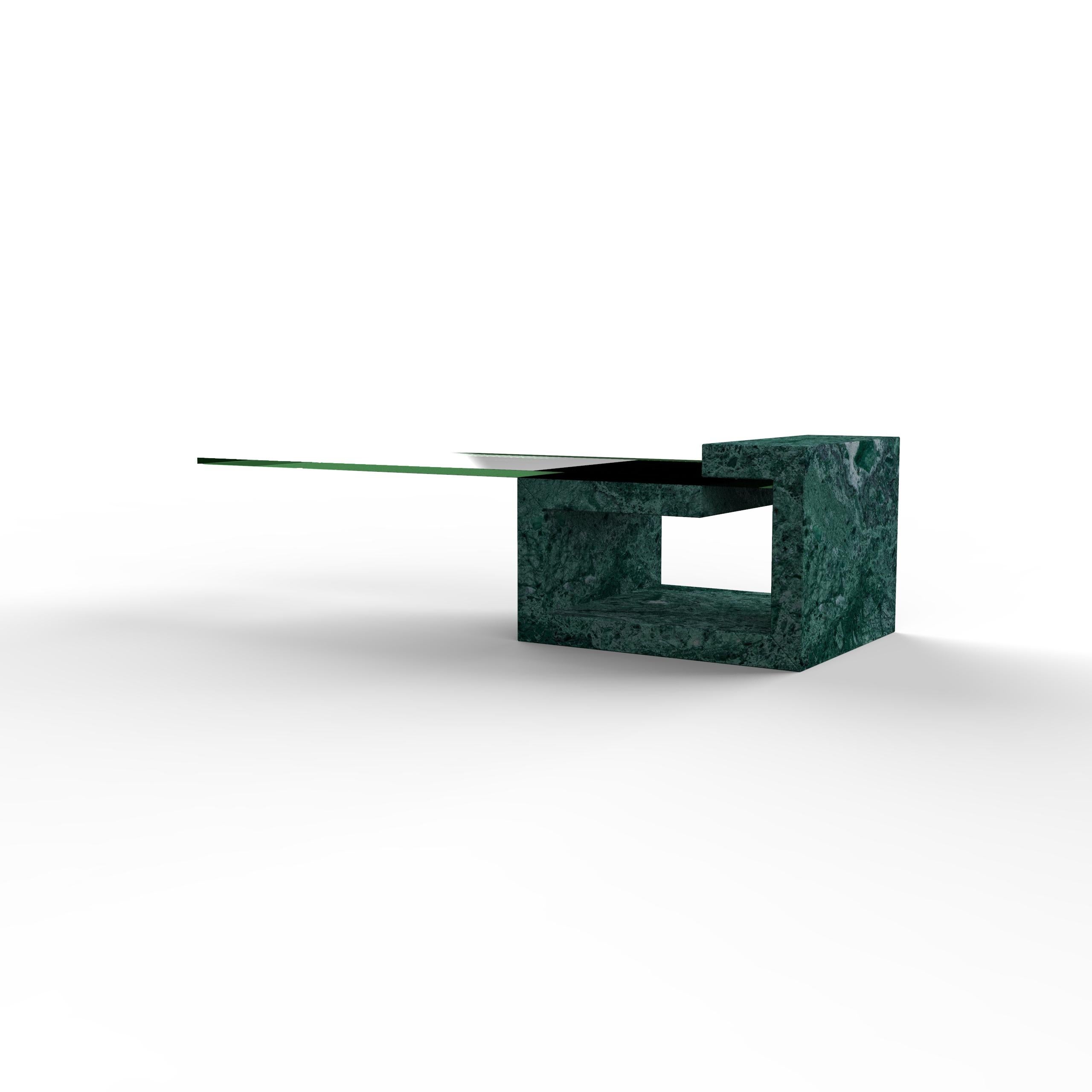 Luxury Green Marble Coffee Table Dove by Joaquín Moll Custom Modern Design Spain (Handgefertigt) im Angebot