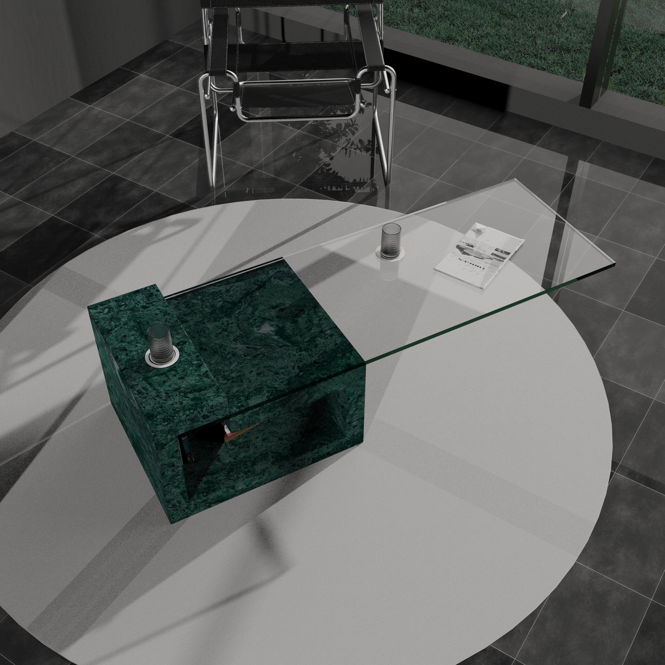 Luxury Green Marble Coffee Table Dove by Joaquín Moll Custom Modern Design Spain im Angebot 1