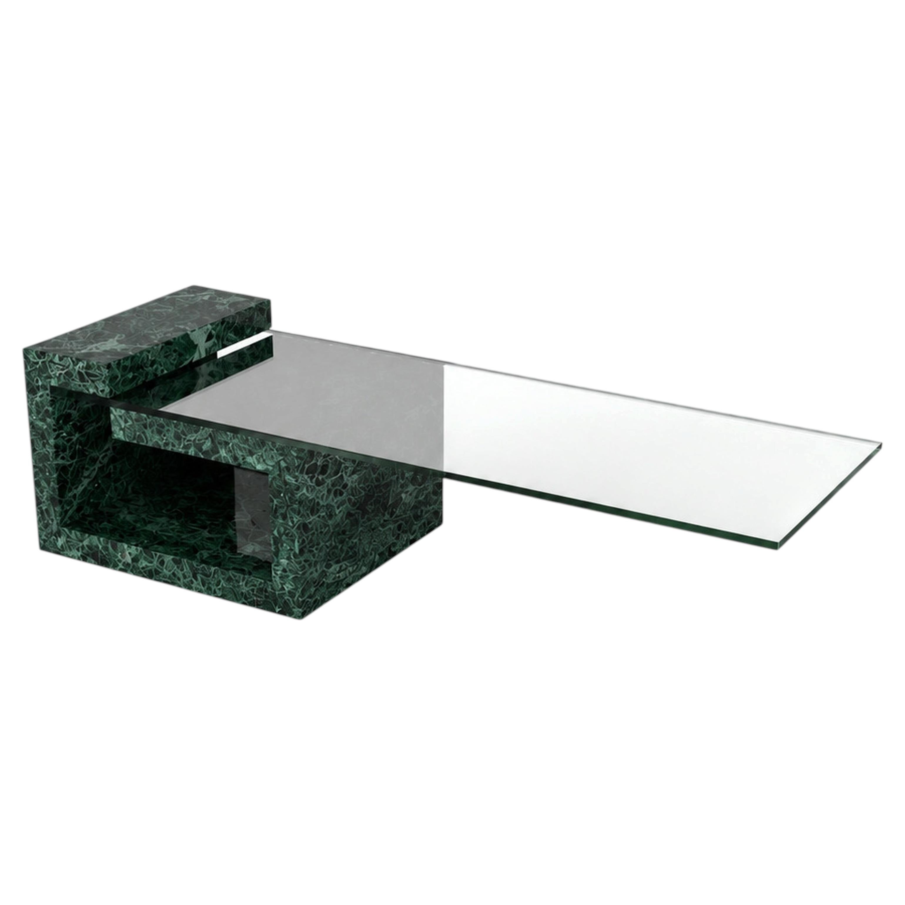 Lujosa Mesa de Centro de Mármol Verde Paloma de Joaquín Moll Custom Modern Design Spain en venta