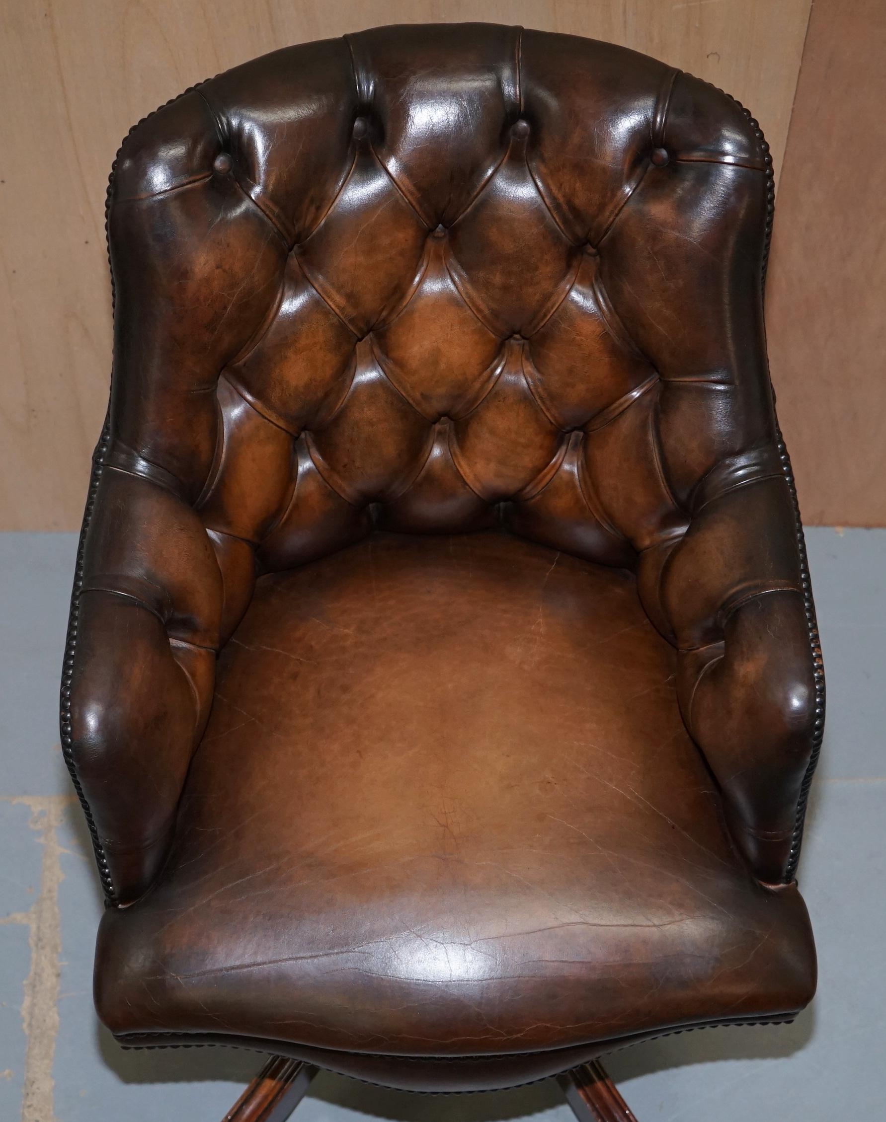 vintage brown leather desk chair