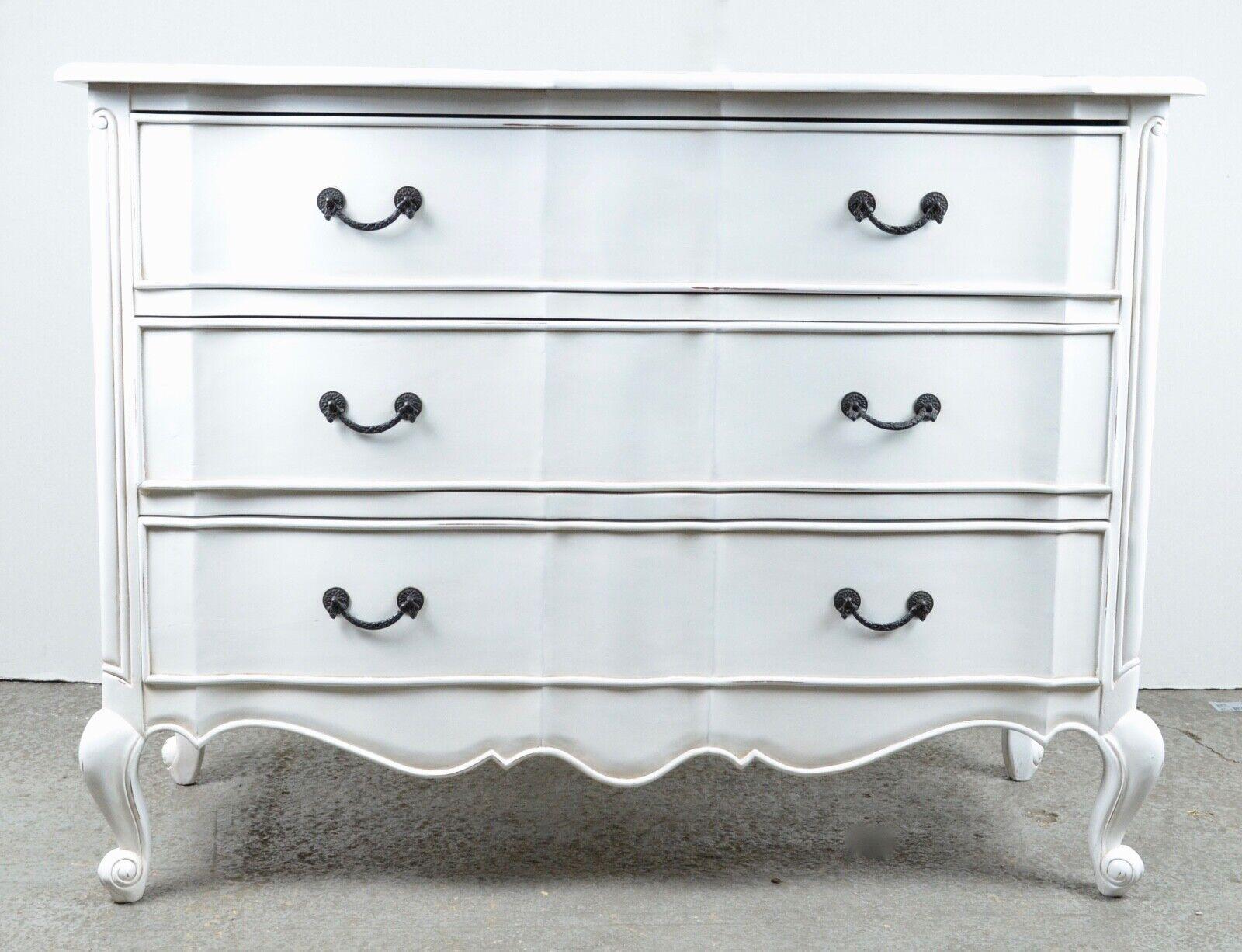 Luxury Hand Finished in a Lightly Distressed Antique White Chest of Drawers 2