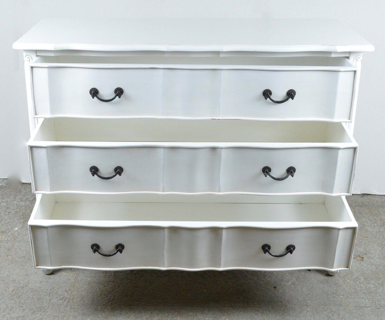 Luxury Hand Finished in a Lightly Distressed Antique White Chest of Drawers 3