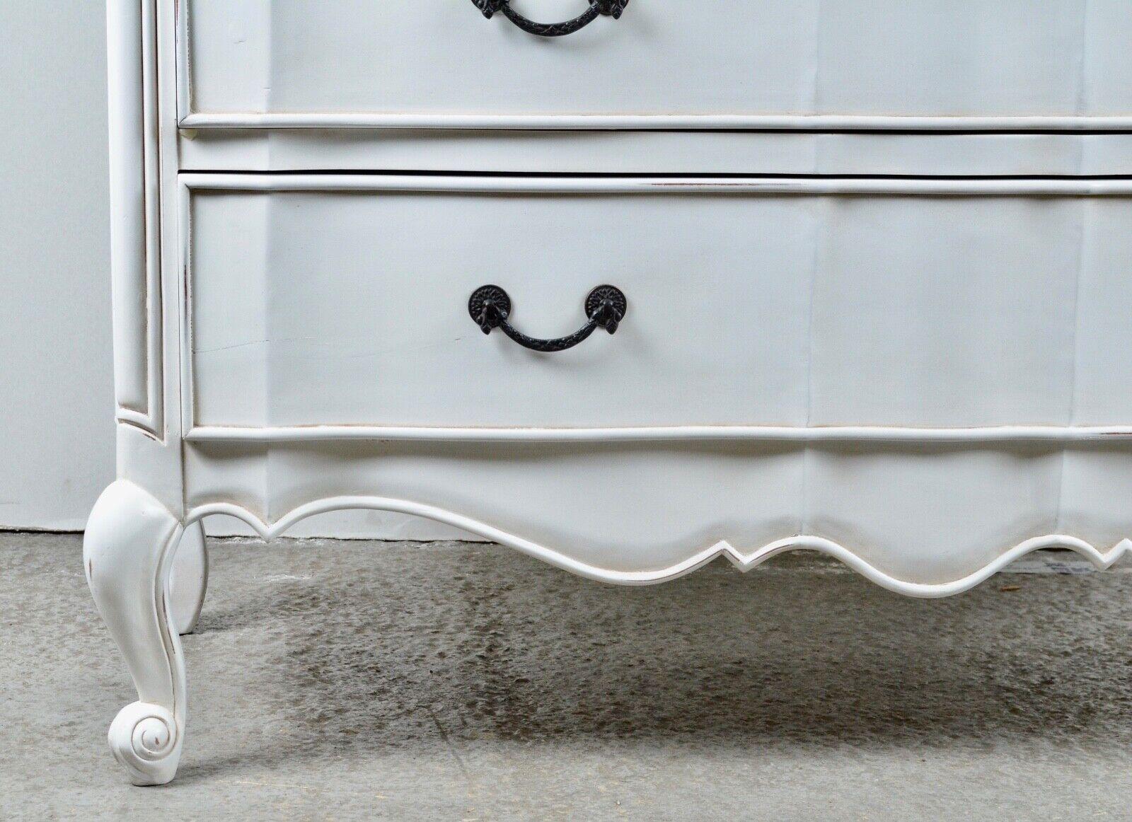 English Luxury Hand Finished in a Lightly Distressed Antique White Chest of Drawers