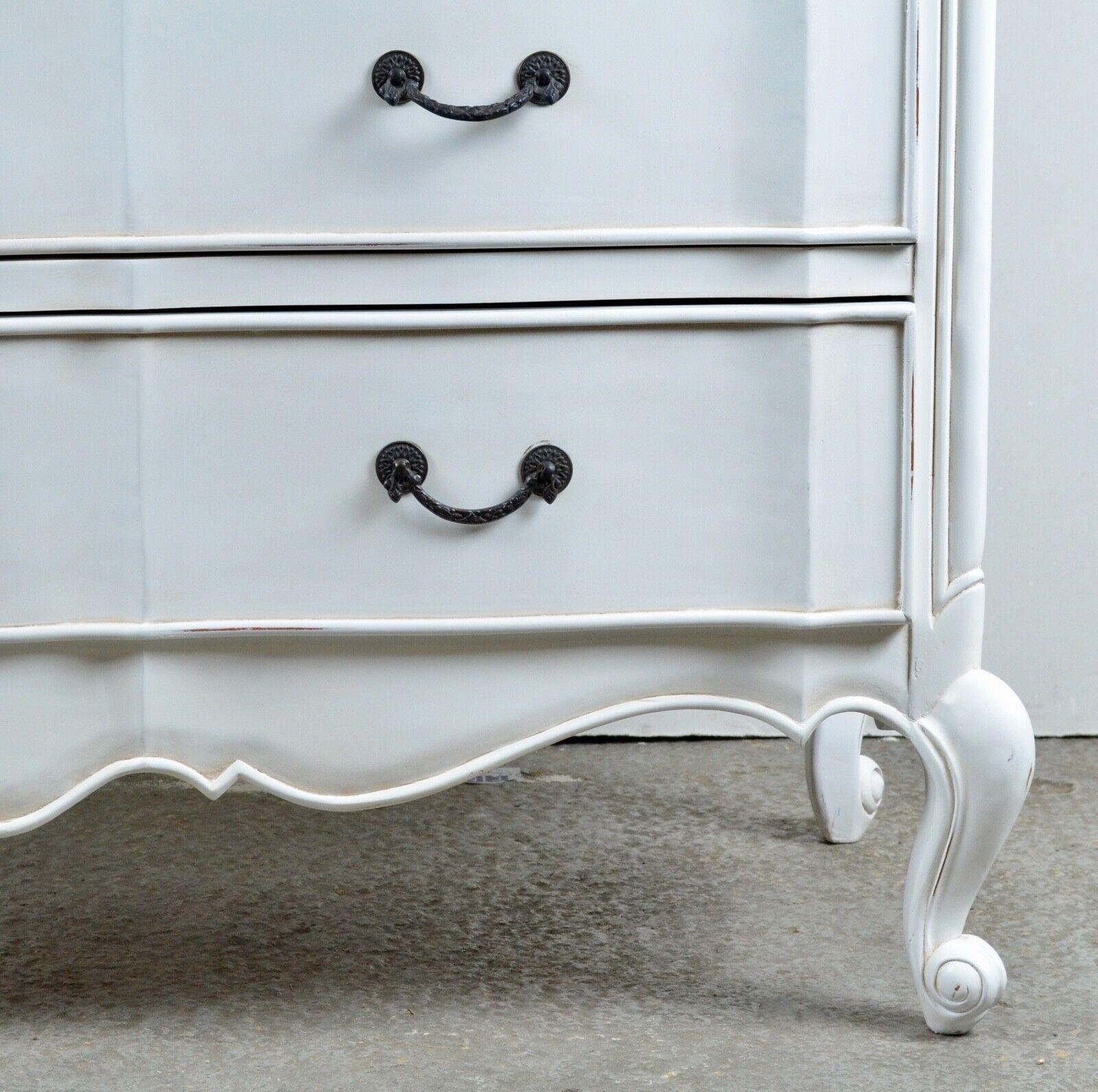 Hand-Crafted Luxury Hand Finished in a Lightly Distressed Antique White Chest of Drawers