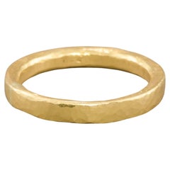 Vintage Luxury Hand Hammered 22K Gold Wedding Band or Stacking Ring