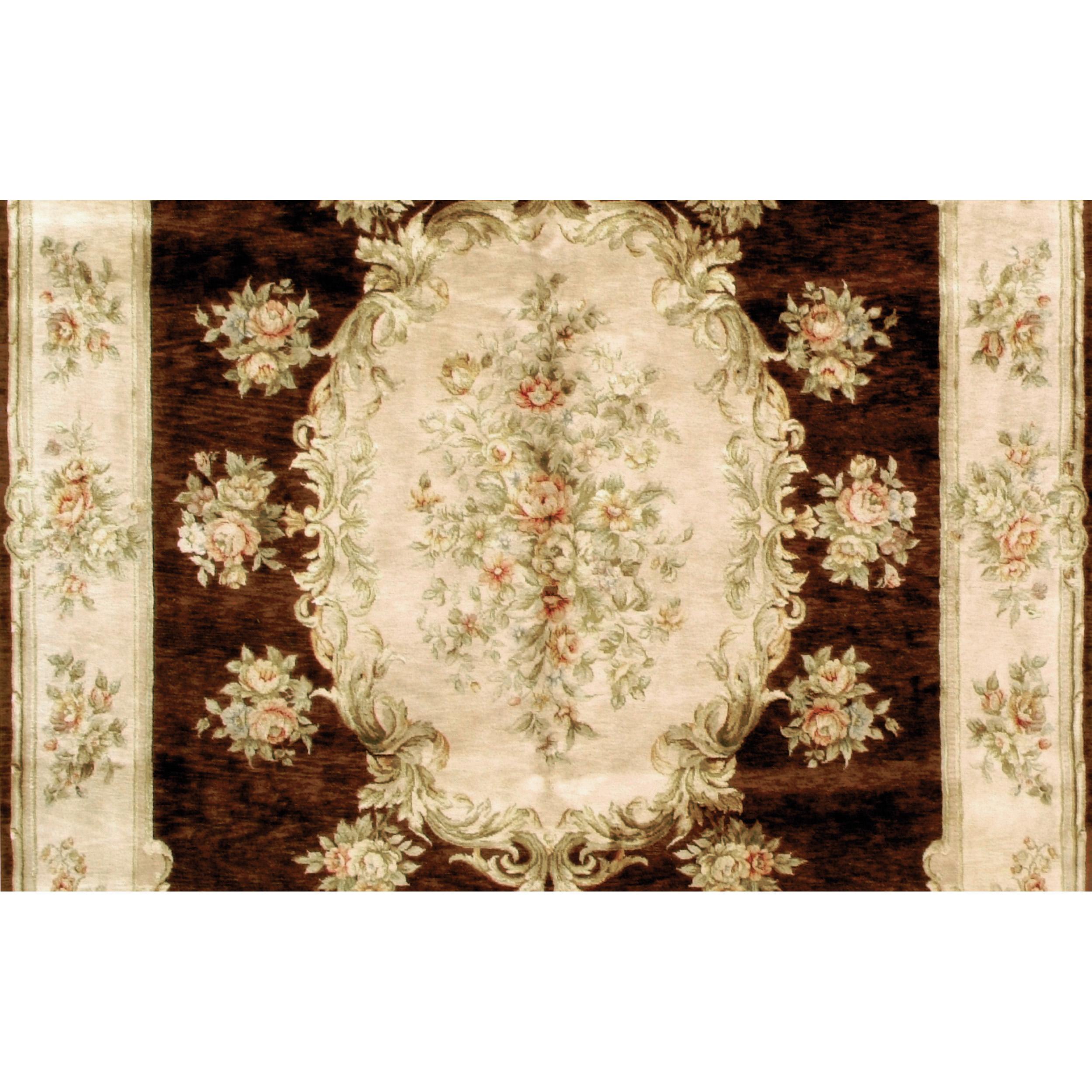 Luxury Hand-Knotted European Belvoir Brown/Cream 10x14 Rug In New Condition For Sale In Secaucus, NJ