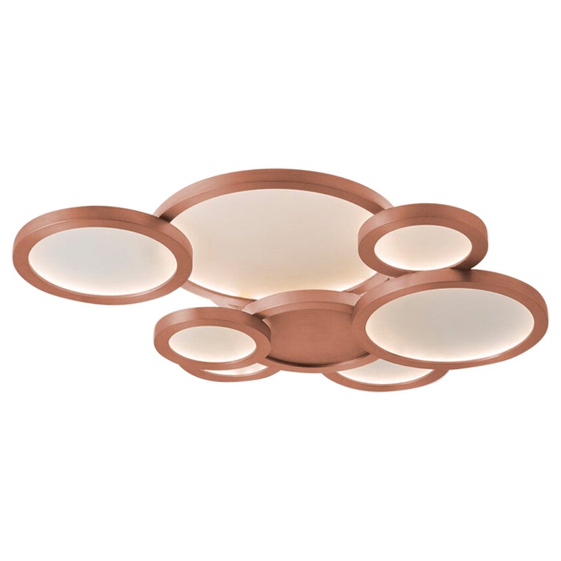 Luxury Handcrafted Brushed Copper Glass Cloud Ceiling Mounted Lamp, Carla Baz