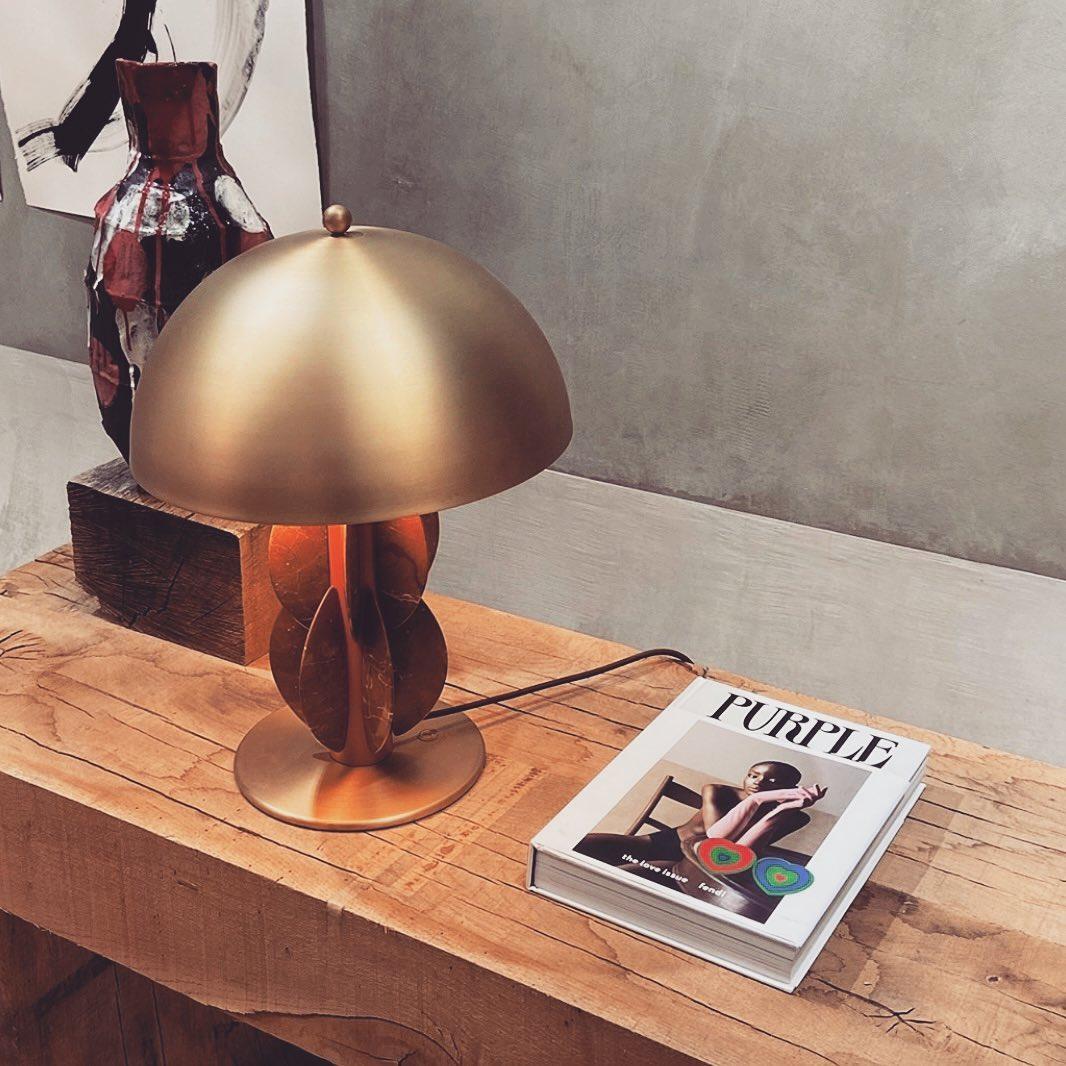 Monarch Rosso Alicante und gebürstete bronze tischlampe von Carla Baz im Angebot 3