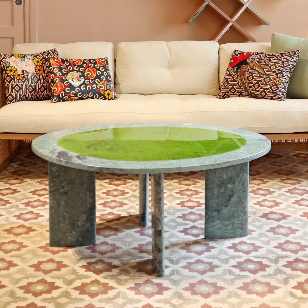 Minerali da tavolo bassi di lusso realizzati a mano in marmo naturale Greene & Greene Resin, Carla Baz In condizioni Nuovo in vendita a Geneve, CH